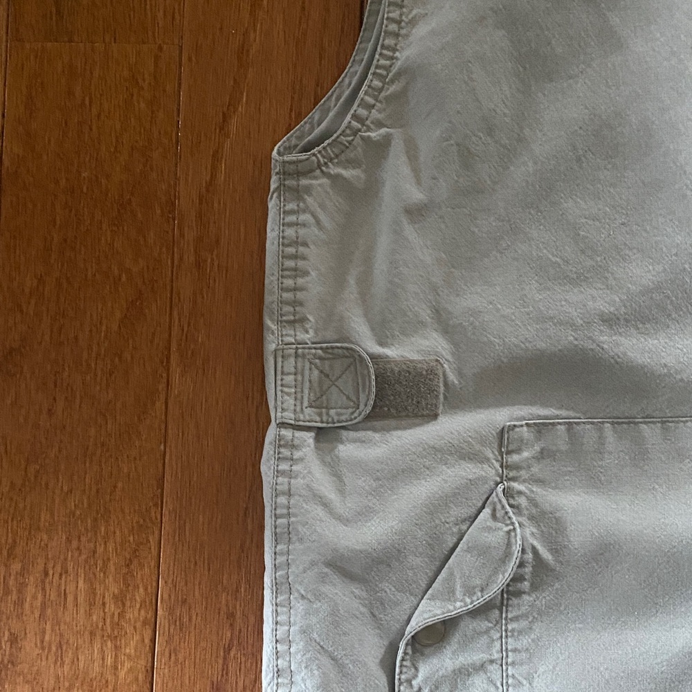 Vintage Banana Republic Safari Utility Vest Hidden Hood Khaki Cotton 80s S - Picture 12 of 12